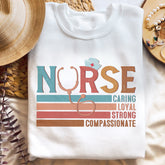 Sandjest Nurse T-Shirt Nurse Caring Loyal Strong Compassionate Gift for Women Girl Friend